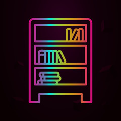 Poster - Library school book nolan style icon. Simple thin line, outline vector of school icons for ui and ux, website or mobile application