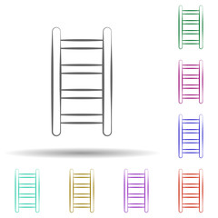 Poster - Firefighter, ladder in multi color style icon. Simple thin line, outline vector of firefighter icons for ui and ux, website or mobile application