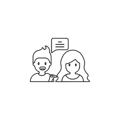 Poster - conversation, chat, couple icon. Simple thin line, outline vector of friendship icons for ui and ux, website or mobile application