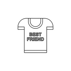 Poster - best friend t-shirt icon. Simple thin line, outline vector of friendship icons for ui and ux, website or mobile application
