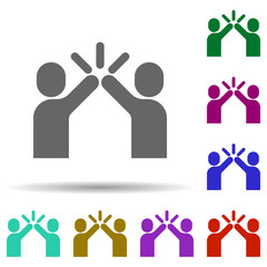 Poster - Friendship, high five in multi color style icon. Simple glyph, flat vector of Friendship icons for ui and ux, website or mobile application