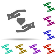 Poster - Friendship, care in multi color style icon. Simple glyph, flat vector of Friendship icons for ui and ux, website or mobile application