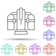 Poster - Jetpack, technology in multi color style icon. Simple thin line, outline vector of future world icons for ui and ux, website or mobile application