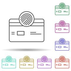 Poster - Finger print, technology in multi color style icon. Simple thin line, outline vector of future world icons for ui and ux, website or mobile application