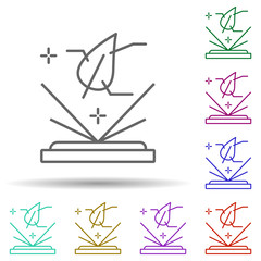 Poster - Leaf, technology in multi color style icon. Simple thin line, outline vector of future world icons for ui and ux, website or mobile application