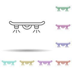 Poster - Hover board, technology in multi color style icon. Simple thin line, outline vector of future world icons for ui and ux, website or mobile application