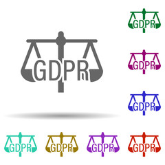 Poster - Balance, gdpr in multi color style icon. Simple glyph, flat vector of gdpr icons for ui and ux, website or mobile application