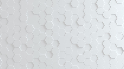 Poster - three dimensional rendering hexagon abstract solid background