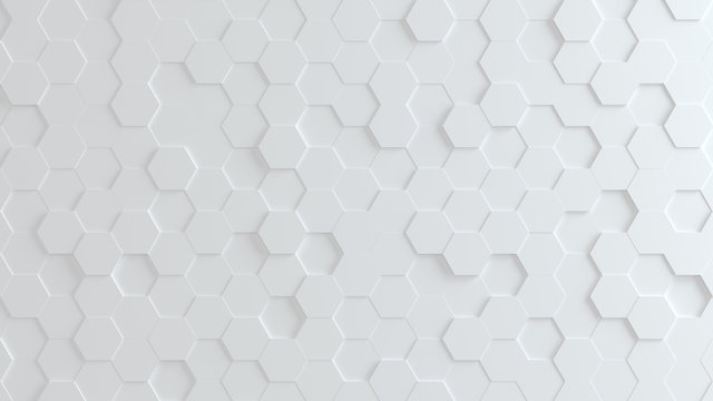 Wall Mural -  - Three dimensional rendering hexagon Abstract solid background