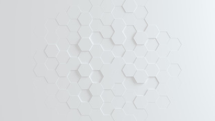 Poster - Three dimensional rendering hexagon Abstract solid background