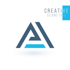 Poster - AL LA L A Letter Logo design. Geometric triangle arrow template. Technology business identity concept. Creative corporate template. Stock Vector illustration isolated on white background.