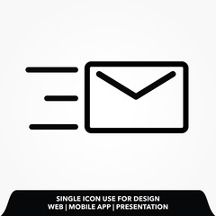 Poster - Outline send email message icon.send message vector illustration