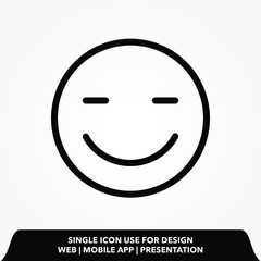 Poster - Outline smile icon.smile vector illustration.