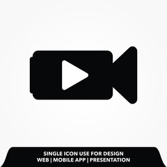 Poster - player video camera line icon vector illustration