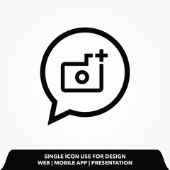 Poster - send photo line icon vector illustration