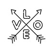 © Gstudio - love lettering with arrows isolated icon