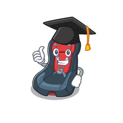 Poster - happy and proud of baby car seat wearing a black Graduation hat