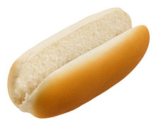 HOT DOG Bun Isolated On White Background, Clipping Path, Full Depth Of Field