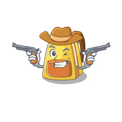 Sticker - Kids school backpack dressed as a Cowboy having guns