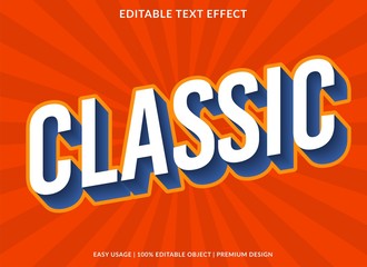 Wall Mural - classic text effect template with 3d type style and bold text concept use for brand label and logotype 