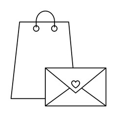 Sticker - silhouette of envelope closed with bag shopping