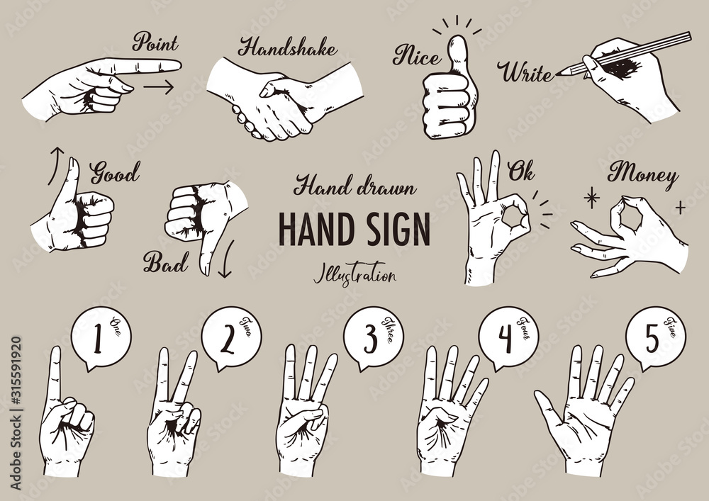 ハンドサイン イラストセット Stock Gamesageddon