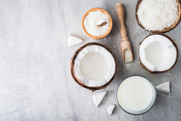 Wall Mural - Fresh coconut milk in glass