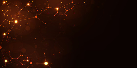 Poster - Vector background technology in the concept of data network.