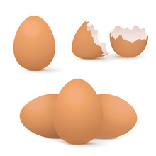 Chicken Eggs, Whole And Broken