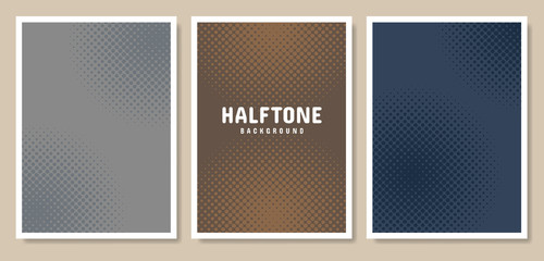 Poster - pop art style posters set. halftone circle in color background. template for cover, flyer, poster, p