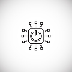 Poster - Ai related outline icon on background for graphic and web design. Simple illustration. Internet concept symbol for website button or mobile app