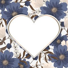 Wall Mural - Love flower frame - valentines day