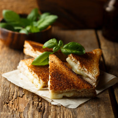 Sticker - Homemade cheese toast with fresh basil