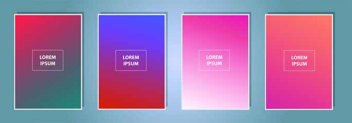 Fototapete - Set of Vector EPS 10 illustration Gradient Background Texture. Template for design, banner, flyer, business card, poster, wallpaper, brochure, smartphone screen, mobile app.