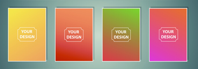 Fototapete - Set of Vector EPS 10 illustration Gradient Background Texture. Template for design, banner, flyer, business card, poster, wallpaper, brochure, smartphone screen, mobile app.