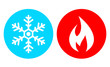 Cold and hot vector icon set