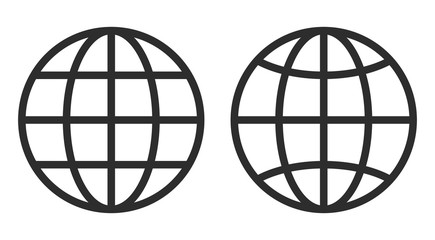 Wall Mural - line globe vector icon
