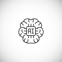 Poster - Ai related outline icon on background for graphic and web design. Simple illustration. Internet concept symbol for website button or mobile app