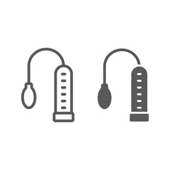 Wall Mural - penis pump line and glyph icon, sex toy and adult, sex vacuum sign, vector graphics, a linear patter