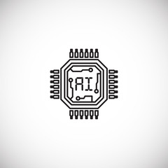 Poster - Ai related outline icon on background for graphic and web design. Simple illustration. Internet concept symbol for website button or mobile app