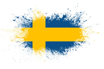 Poster -  flag of sweden with texture. template for design
