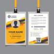 Abstract Yellow Modern Id Card Design Template Vector Image