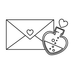 Sticker - silhouette of envelope closed with fragrance