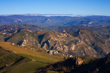 View of the typical Sicilian countryside