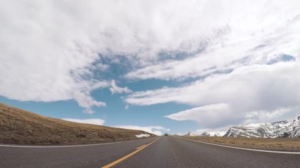 Photo Sur Toile - Driving on Trail Ridge Road on opening weekend of the season in Rocky Mountain National Park.