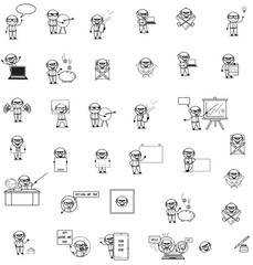 Poster - Retro Old Boss Characters - Set of Concepts Vector illustrations