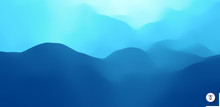 Blue Abstract Background. Realistic Landscape With Waves. Cover Design Template. 3d Vector Illustration.
