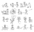 © TheToonCompany - Retro Sketching of Comic Postman - Set of Concepts Vector illustrations