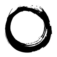 Wall Mural - round frame, grunge textured hand drawn element, vector illustration isolated on white background