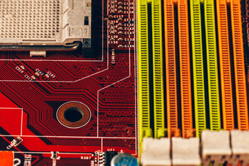 Poster - close up of a electronic circuit board with processor
